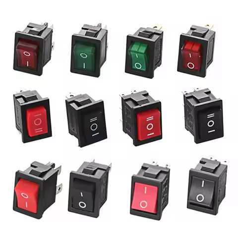 1 PCS Rocker Switch KCD1 Ship Type Switch Two Gears/Three Gears 2 Feet 3 Feet 4 Feet 6 Feet with Lig