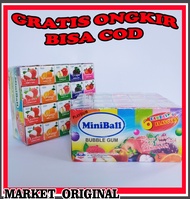 PERMEN KARET MINIBALL BUBBLE GUM ISI 100 PCS / PERMEN KARET ANEKA RASA BUAH