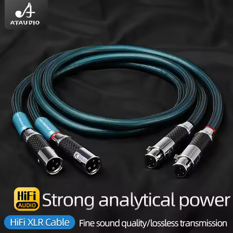 HiFi XLR Audio Cable Hi-end 8N OCC Silver-plated 2XLR Male to 2XLR Female Balanced Adapter Wire for 