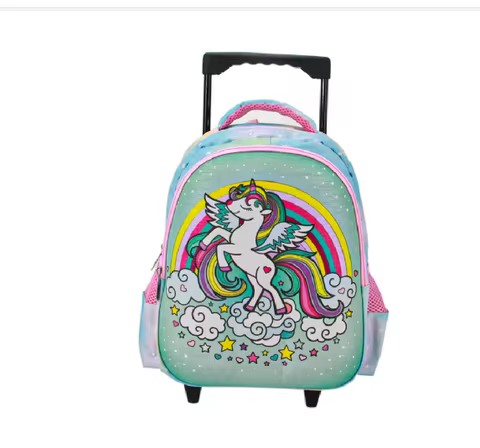 Toddler rolling backpack Travel trolley bags for little grils kids school rolling luggage suitcase U