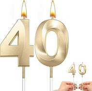 40th Birthday Candles Number Candles 40th Birthday Candle 3D Shape Birthday Cake Topper for Birthday