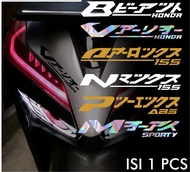 Stiker Keren Viral Tiktok Motor Vario Beat Aerox Nmax Pcx Mio Kanji Matic Stiker Tulisan Jepang