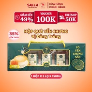 HỘP QUÀ TẾT Yến sào SALLANEST 35% Yến tươi vị ĐÔNG TRÙNG - 1 Hộp x 5 Hũ x 150ml