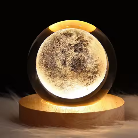 New Unique 3D Crystal Ball Lamp with Galaxy and Planetary Projections UsB Night Light for Cozy Atmos