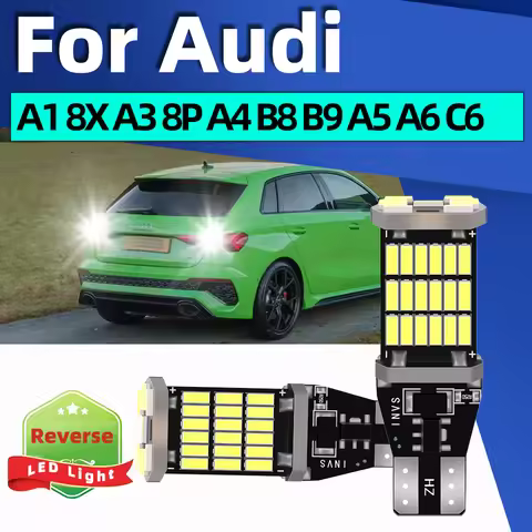 2Pcs LED Car Backup Light Bulb 6000K Reverse Lamp W16W T15 921 For Audi A1 8X A3 8P A4 B8 B9 A5 A6 C
