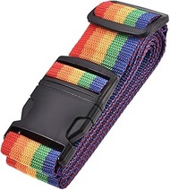 uxcell Luggage Strap Suitcase Belt with Buckle Label, 2Mx5cm Adjustable PP Travel Bag Packing Accessory, Multi Color (Red Orange Yellow Green Blue)