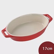 Staub 橢圓形陶瓷烘焙烤盤 17cm 櫻桃紅