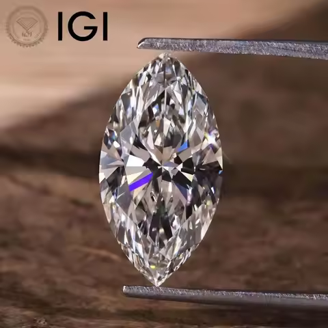 MiShang Jewelry Excellent Marquise Cut HPHT CVD Lab Grown Diamond 1ct 1.5ct 2ct 2.5ct 3ct 5ct IGI Ce