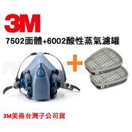 【米勒線上購物】3M 7502舒適矽膠雙罐式半面罩防毒面具 搭6002 酸性濾毒罐  7502*6002