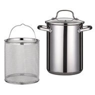 304 Stainless Steel Pot Frying pan High kitchen pot With Basket small Pot Fryer Deep Pot 16cm cooking pot cookware