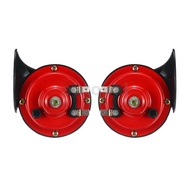 12V Loud Air Horn Waterproof High Low Dual Tone For Motorcycle Car Van Boat Siren Twin Lorry Red Bla