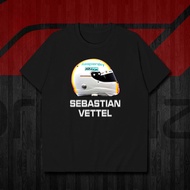 New F 1 Racing Ferra ri Driver Vettel Helmet Print Graphic T-shirt Men's and Women's Short Sleeve Br