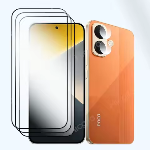3+3/ For POCO X8 X8Pro X8 Pro Max Screen Glass Protector Full Cover 9H Anti-Scratch With Soft Fiber 