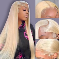 LETMIEO 30 Inch 613 Lace Front Wig Human Hair Blonde 13X6 HD Transparent Lace Front Wigs Human Hair 