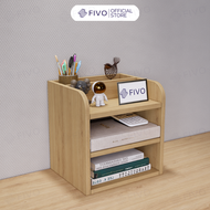 Kệ Sách Gỗ Đẹp Để Bàn FIVO FB26 Cao Cấp Màu Gỗ Và Walnut Có Hộc Tiết Kiệm Diện Tích Bo Góc Thẩm Mĩ