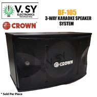 Original 2024 Crown BF-105 10" Woofer 500Watts 3-Way Karaoke Speaker System (free 5 meters speaker w