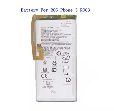 1x 6000mAh /23.1Wh C11P1903 Phone Replacement Battery For ASUS ROG Phone 3 ROG3 ZS661KS Batteries