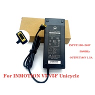 INMOTION V5/V5D/V5F Self-Balanced Electric Scooter 100-240V Charger Unicycle 84V 1.5A Lithium Batter