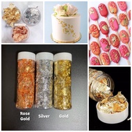 Gold Leaf Silver Leaf Rose Gold Leaf In A Bottle Decorative Use ONLY Gold Flakes