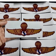 Airborne Sticker Umbrella Wing Shape 3rd Floor Naresuan camp Police Clear Coating Size 12.5x5 cm