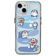 สำหรับ Samsung Galaxy A33 A53 A73 5G A32 A52 A72 A31 A51 A71 A13 A23 Doraemon เครยอนชินจังขอบสี่เหลี่ยมรองรับการกระแทก Full Len กรณีป้องกัน
