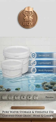 【AH BOY】5L & 20L Heavy Duty Plastic Bucket with Secure Lid - Food Grade PP / Multi-purpose Water Sto