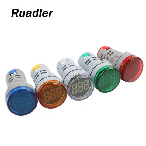 Digital Display Electricity Hertz meter Frequency meter indicator light AC meter Red Combo Tester 0-