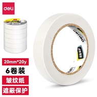 30667 Pita Pelekat Deli 2cm 6 Gulung Pita Pelekat Hiasan DIY untuk Melukis dan Mewarna
