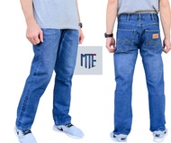 MTE  กางเกงยีนส์ชาย ยีนส์ผู้ชาย ยีนส์ทรงกระบอก ผ้าริมแดงหนา สียีนส์  เป้ากระดุม  รุ่น 191/2  มีไซส์ 