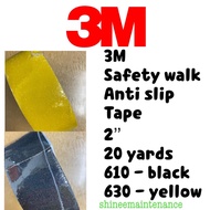 3M Safety Walk Anti-Slip Tape 2" x 60ft 610(black), 630(yellow)