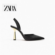 Zara Women's Shoes Solid Color Temperament Pointed Toe Covered Back High Heel Sandals 24110 111