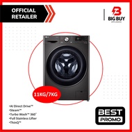 LG 11KG/ 7KG / LG  10KG / 6KG  AI DIRECT DRIVE with AI Direct Drive™, Steam™ FV-1411H3BA/ FV-1410H3P