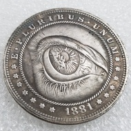 1881 Antique Crafts Wanderer Coin Brass Material Skull Commemorative Coin Silver Dollar H4566 L3MR
