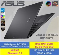 ZenBook 14 OLED UM3402YA-OLED-JB7047W [R7-7730U / 16GB / 512GB SSD / 14" 2.8K OLED]