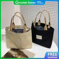 Eco-Bag Canvas Bag Mini Auxiliary Bag Teddy Bear Patch Handbag Womens Crossbody Bag