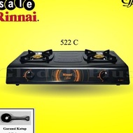 ts rinnai ri-522c kompor gas 2 tungku teflon ri 522 c rinai ri522c