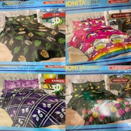 BONITA SINGLE BEDSHEET size 120x200 spongebob hello kitty kusas green tulip leaf