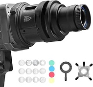 WELLMAKING S80 Spotlight Bowens Mount Optical Conical Snoot with 38° Projection Lens, Adjustable Foc