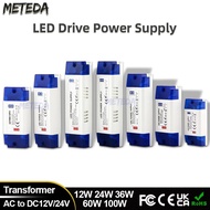 LED Lighting Transformers DC12V 24V 12W 24W 36W 60W 100W LED Driver Power Adapter For LED Strip 24V 12V Power Supply-ZIGUAE