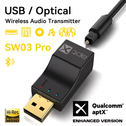 SW03 Pro APTX USB Optical Bluetooth Audio Transmitter aptX-Adaptive/HD/LL Dual Stream HIFI Wireless 