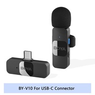 BOYA BY-V  Wireless Lavalier Lapel Mini Microphone for iPhone Android Smartphone PC Computer Live Streaming Youtube RecordingMicrophones