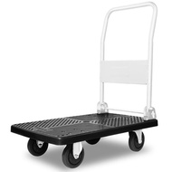 HY/ Dray Trolley Foldable Trolley Cart Portable Hand Buggy Trailer Truck Platform Trolley Household YYWJ