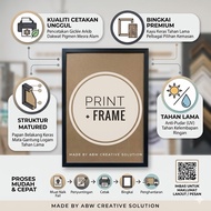 FRAME SIZE A1 A2 A3 + CUSTOM PRINTED WALL DECO GAMBAR KELUARGA FAMILY PICTURE PHOTO