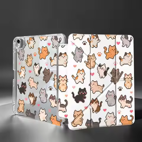 Cute Cat Tablet Case For Samsung Galaxy Tab S7 FE S9 Plus A8 S10 Lite A9 Plus S8 A11 With Pen Slot C