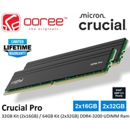 CRUCIAL PRO 32GB KIT (16GBx2) / 64GB KIT (32GBx2) DDR4-3200 UDIMM PC DESKTOP MEMORY RAM