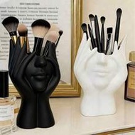 1pc Handmade Resin Human Body Makeup Brush Holder, Unique Sculpture Desktop Cosmetic Vanity Storage 
