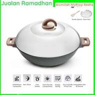 Bismillah. [3 FREE GIF] iGOZO AMOZONAS 36CM NON-STICK PREMIUM GRANITE WOK + GLASS LID