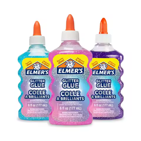 Liquid Glitter Glue in Blue, Pink, Purple - Arts & Crafts for Creative Fun