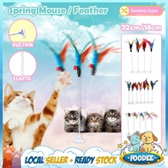 POODEE Pets Malaysia Elastic Spring Tumbler Mouse And Feather Cat Kitten Toy Kucing Mainan