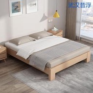 經濟型簡易床架全櫸木實木床1.8m雙人床家用1.5m出租房床1m單人床